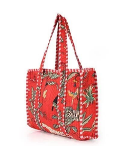 Bolsa de Mano Acolchada de Algodón, Reutilizable, Ecológica, Ligera, para Compras, Viajes, Uso Diario, con Cierre de Cremallera ATITHI ART - Product Image 1