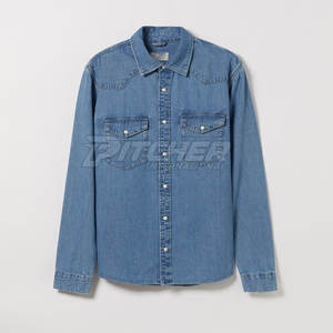 Diseña Tus Propias Camisas Vaqueras de Manga Larga para Hombre - 100% Algodón Transpirable, Servicio Personalizado OEM - Product Image 4