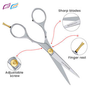 Tijeras profesionales de corte de pelo de acero inoxidable logotipo personalizado con punta de hoja afilada y bolsa protectora - Product Image 3