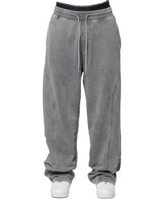 Pantalon de survêtement décontracté pour homme, personnalisé, en toile épaisse, coupe ample, jambe large, délavé à l'acide, taille élastique, respirant, avec logo personnalisé, 100% coton - Product Image 1