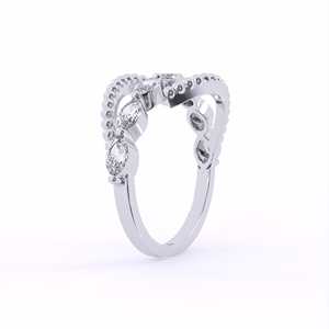 Delicado dualidad doble fila laboratorio crecido anillo de diamantes anillos de banda dos diamantes incrustados banda entrelazada anillos elegante joyería fina - Product Image 5