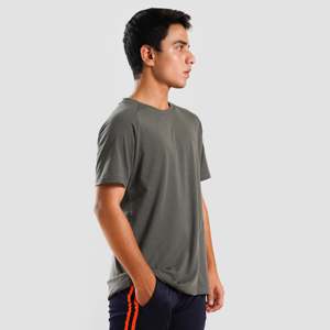 Camiseta Juvenil Heritage de Punto Grueso, Color Gris, Corte Holgado, Teñido Liso con Serigrafía o Impresión DTG - Product Image 3