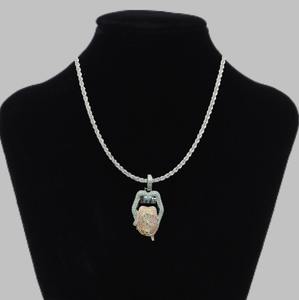 Collier pendentif personnalisé tendance en argent sterling de luxe avec moissanite glacée, bijoux hip-hop, ensemble de bijoux unisexe - Product Image 3