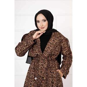 Gabardina con estampado de leopardo Marrón - Product Image 4