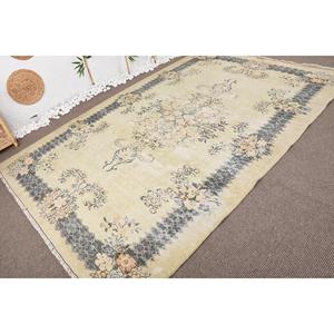 Tapis vintage 6,4 x 9,7 pieds, tapis turc, tapis oriental en laine beige - Product Image 3
