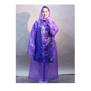 Colorido bajo MOQ impermeable pedidos personalizados impermeable con capucha impermeable tipo plástico PE para adultos exportados desde Vietnam - Product Image 1