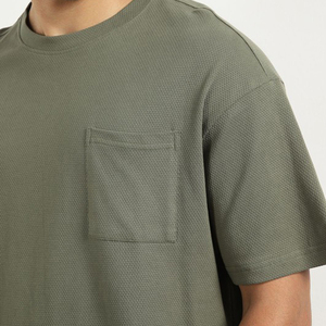 Venta al por mayor 100% de algodón de los hombres camiseta pantalones cortos Conjunto de verano de estilo casual de gran tamaño lavado Look Plain Short Set para hombres - Product Image 4