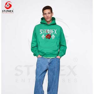 Custom High Quality Winter Cotton Hoodie Streetwear <b>Thick</b> <b>Fleece</b> Digital Printing Drop Shoulder Plain Blank Custom Men Hoodies - Product Image 2