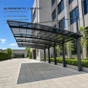 <span class=keywords><strong>Abri</strong></span> de voiture en aluminium blanc avec toit résistant aux UV pour villa côtière, <span class=keywords><strong>abri</strong></span> de stationnement pour deux voitures - Product Image 2