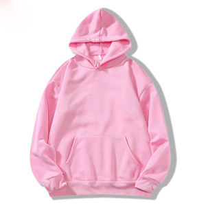Wholesale 280gsm 100% Cotton Winter <b>Hoodie</b> Knitted Weight Unisex <b>Pink</b> Drawstring <b>Hoodie</b> Ready Stock Bulk Men's Fleece <b>Hoodie</b> - Product Image 2