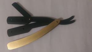 Black Straight Edge <b>Razor</b> Gold Plated Stainless Steel | Barber <b>Razor</b> for Shave Salon <b>Razors</b> With PU Case - Product Image 2