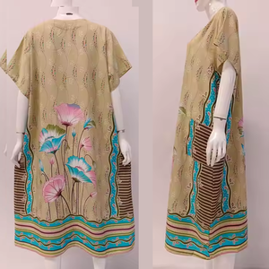 ชุดเดรสลำลองด้านหน้ามีกระดุม<span class=keywords><strong>2</strong></span>กระเป๋า, ชุดเดรสยาวถึงเข่าสวมใส่สบายใส่ได้ทุกวันแฟชั่นเรียบง่ายทั้งสองด้านสำหรับใส่ในทุกโอกาส - Product Image 3