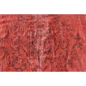 Alfombra de lana roja y negra Vintage de 3,9x7,5 pies, Alfombra de tejido plano turco, patrón de retazos, decoración de sala de estar con respaldo de látex - Product Image 5