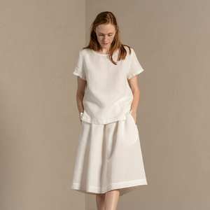 Vestido de tubo elegante de verano 2024 para mujer, algodón de alta calidad, lino, longitud Maxi, tejido en la espalda, lazo bordado, lavable Natural - Product Image 1