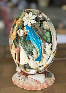 Décoration en coquille d'ormeau, sculpture de poisson dauphin, art pour la décoration de la maison et cadeau créatif - Product Image 2