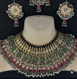 Diseñador profesional hecho a mano de 6 piezas tradicional afgano conjunto anillos gargantilla pendientes Bindi Tikka hecho de acero inoxidable para regalos - Product Image 2