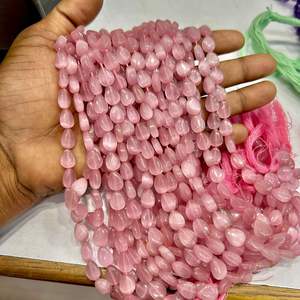 Cuentas de Piedras Preciosas de Cuarzo Rosa en Forma de Almendra AAA+, Color Rosa Monalisa, Forma Ovalada Lisa, Cuentas Ovaladas de Monalisa Rosa, Cuentas de Cuarzo Rosa - Product Image 4