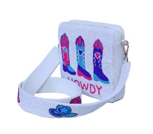 2025 sacs à main perlés personnalisés à la mode pour femmes et filles doublure en toile multicolore élégante avec fermeture à glissière motif clair - Product Image 1