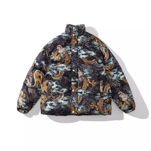 เสื้อแจ็คเก็ตพัฟเฟอร์บุหนาสำหรับผู้ชาย พิมพ์ลายแบบซับลิเมชั่นตามสั่ง OEM สำหรับฤดูหนาวกลางแจ้ง - Product Image 4