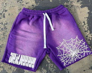 Shorts en coton pour homme, style délavé, tendance rétro, coupe ample, tissage tricoté, imprimé personnalisable, séchage rapide - Product Image 2