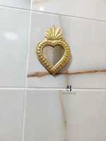 Miroir en rotin en forme de cœur fait à la main, design moderne, décoration murale naturelle pour la maison