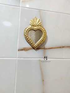 Cabane d'amour naturelle faite à la main miroir en rotin coeur fantaisie miroir au design moderne miroir mural naturel suspendu pour ornements de décoration de la maison - Product Image 6