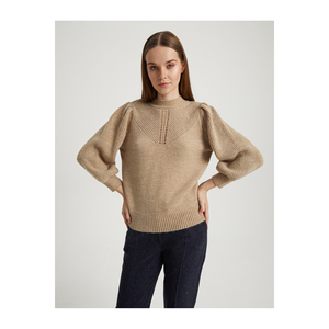 <b>WOOL</b> <b>BLEND</b> STRIPED BALLOON SLEEVE SWEATER for <b>WOMEN</b> - Product Image 4