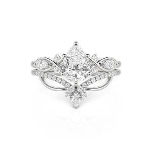 Jeulia <b>Infinity</b> Twist Pear Cut Engagement Ring Set - Product Image 1