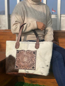 Bolso de mano de piel de vaca de estilo occidental, bolso de mano de moda de alta calidad para mujer, bolso de compras de transporte oculto - Product Image 2