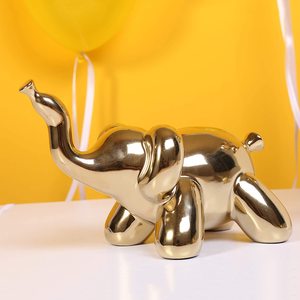 Assiettes en laiton éléphant Sculpture luxe Animal Sculpture Handcrafs plaine fini doré éléphant Statue Table objet décoration - Product Image 4