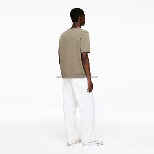 Venta al por mayor ácido lavado Vintage 220 Gsm algodón camisetas de gran tamaño Boxy Fit recortada camiseta hombres - Product Image 4