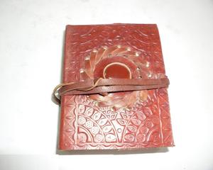 Journal en cuir classique gaufré marron fait à la main relié concepteur bureau d'affaires personnalisable cadeau en pierre personnalisé - Product Image 6