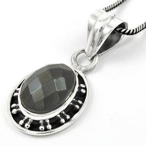 Precio al por mayor de alta calidad, Plata de Ley 925, piedra de Metal de pistola, forma ovalada, bonito colgante bohemio, joyería hecha a mano, proveedores a granel - Product Image 1