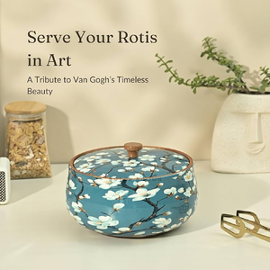 Classic Acacia <b>Wood</b> Roti <b>Box</b> With Tong Made of High Quality Round Shape Kitchenware Chapati <b>Box</b> With a Detachable Lid - Product Image 4