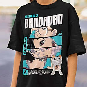 Camiseta de Anime y Manga Dandadan, 100% Algodón Jersey, Transpirable, Ajustada, con Logotipo del Personaje, Patrón Estampado, Tela de 240g/300g - Product Image 4