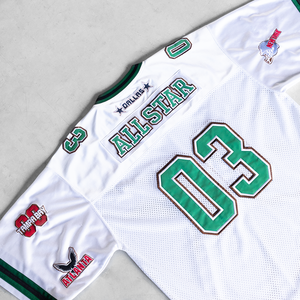 Camiseta de malla retro de fútbol americano de diseño personalizado al por mayor transpirable de secado rápido totalmente sublimación impresa Cultivo de gran tamaño - Product Image 4