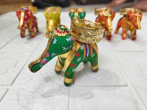 Rajasthani Decorative T Light Candle Holder With <b>Gota</b> Lace for Night Decoration,Table Centerpiece Decor,Birthday Party Decor - Product Image 2