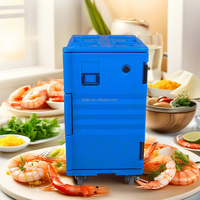 Conteneur isotherme en plastique pour aliments chauds et froids, chariot de service pour buffet, capacité de 90L à 130L, pour restaurants et services de traiteur
