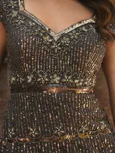 Vestido de noche de tul con forma de trompeta de lujo estilo corazón con cuentas de lentejuelas bordado a mano vestido de fiesta Maxi antiestático - Product Image 3