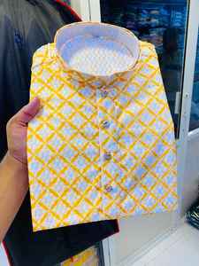 Vêtements traditionnels indiens pakistanais pour hommes Tissu en coton lourd de qualité supérieure Imprimé feuille multicolore Imprimé dessiné à la main Mariages - Product Image 2