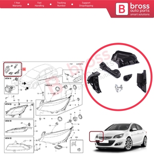 BHL573-2 support de phare support de réparation ensemble d'onglets côté droit pour Astra J MK4 P10 2009-2015 4/5 porte GTC 2011-2018 13335737 - Product Image 5