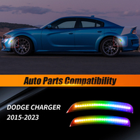 Feux de position latéraux de pare-chocs LED RGB pour Dodge Charger 2015-2023, lentille fumée, homologués DOT SAE, clignotants – Ventes Flash