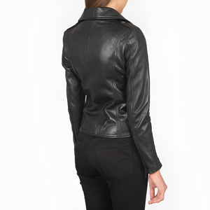 Meilleure vente, vestes de moto en cuir pour femmes de haute qualité, respirantes, teintes unies, finition tendance, coupe-vent - Product Image 6