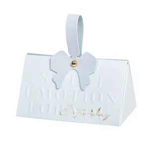 Boîte à bonbons créative personnalisable avec poignées en cuir PU assorties en relief doré