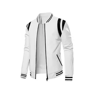 New Brand Men Jacket Spring Fall Soft Leather Jacket For Men Fashion Clothing Long Sleeves Latest Style Leather Jacket