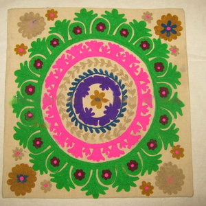 Indian Luxury Ethnic Brocade Back Cushion Cover Square Pattern <b>Silk</b> Linen Decorative Throw <b>Pillow</b> Case Sofa Home Decor - Product Image 1