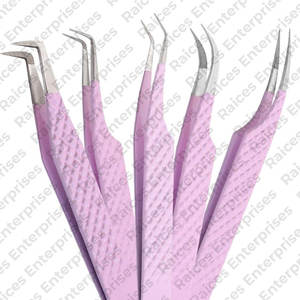 Juego de pinzas para pestañas con punta de fibra de acero inoxidable japonés de etiqueta privada, herramienta reutilizable hecha a mano, nuevo diseño 2025 - Product Image 1