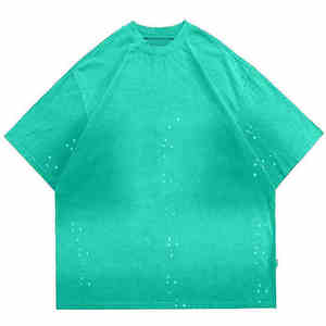 Vente chaude hommes lavage à l'acide T-Shirt Logo personnalisé imprimé 100% coton à la mode nouvelle tenue Style hommes lavage à l'acide T-Shirt - Product Image 5