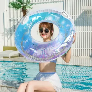 Piscina gonfiabile galleggianti Glitter anelli per la nuotata giocattoli per bambini piscina galleggianti giocattoli estivi spiaggia piscina galleggianti forniture per feste