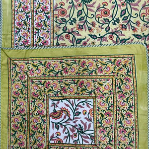 100% coton Jaipur main bloc imprimé réversible coton doux lit simple Dohar artisanal fait traditionnel fabriqué à la main Dohar - Product Image 1